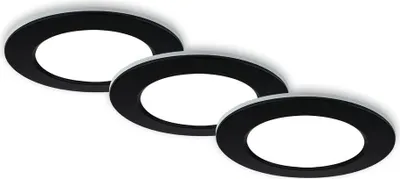 Produktbild von LED Einbauleuchten Bad 3x5W dimmbar Fernbedienung IP44 schwarz Ø9,2cm Briloner
