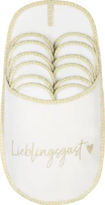 Produktbild von ONVAYA® ABS Gästepantoffel | Lieblingsgast | 6er Set | Antirutsch Sohle | Hausschuhe | Filzpantoffel | Gr. 36-45 Gästehausschuhe