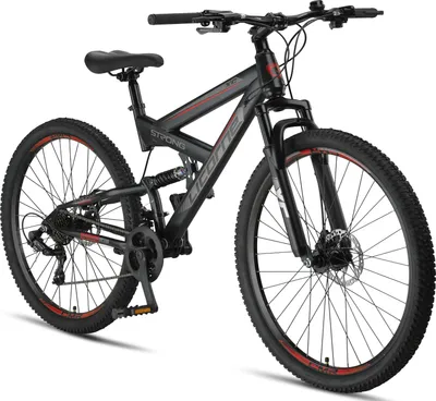 Produktbild von Licorne Bike Strong 2D Premium Mountainbike in 26, 27,5 und 29 Zoll - Fahrrad für Jungen, Mädchen, Damen und Herren - Scheibenbremse vorne und hinten - Shimano 21 Gang-Schaltung -