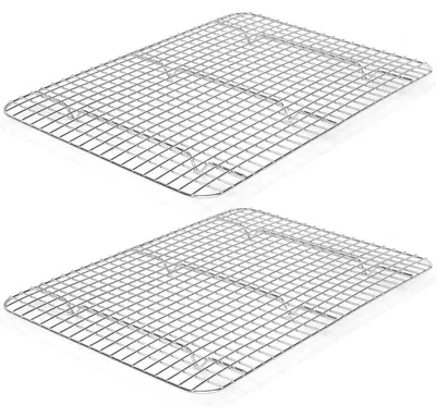 Immagine prodotto di Griglia di raffreddamento, set da 2, acciaio inossidabile, dimensioni 42,1 x 29,1 x 2 cm, adatta al lavaggio in lavastoviglie