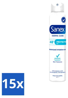 Image de 15 sprays déodorants Sanex Dermo Protector, 200 ml chacun - Pack économique - 15 pièces