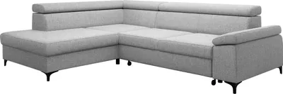 Produktbild von MIRJAN24 Ecksofa Lonigo mit Bettkasten und Schlaffunktion, Einstellbare Kopfstützen (Farbe: Lars 90, Seite: Links OT-2R)
