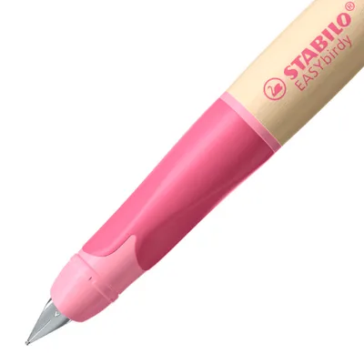 Obrázok produktu pre STABILO 5014/26-41 Školské plniace pero EASYbirdy® Timber - pre pravákov Tuha A, ružová/drevená farba, vrátane štandardnej náplne