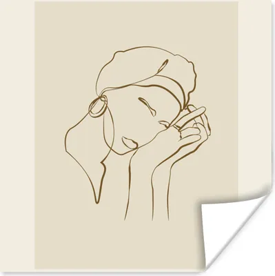 Produktbild von MuchoWow® Poster Frau - Linienkunst - Zitate - Text 30x30 cm - Wandposter - Printing