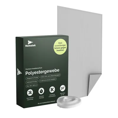 Produktbild von Polyester Fliegennetz Fenster - Fliegengitter ohne Bohren - Mückennetz