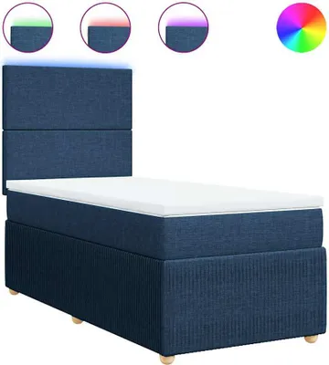 Produktbild von vidaXL Boxspringbett mit Matratze Blau 100x200 cm Stoff