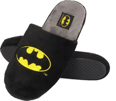 Produktbild von Warme schwarze Hausschuhe Batman Soxo Pantoffeln Slipper Geschenk für den Freund Größe 45-46