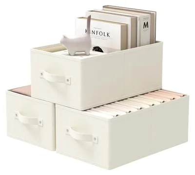 Obrázek produktu pro Sada 3 úložných boxů - úložné koše - úložné kostky - netkaná textilie - 33 x 23 x 14 cm - skládací - odolné