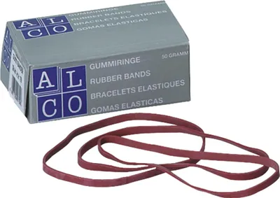 Produktbild von Gummibänder 80x4mm 50g rot Packung mit 200 Stück