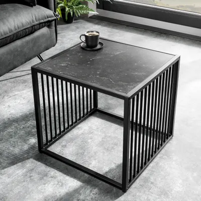 Produktbild von riess-ambiente Beistelltisch ARCHITECTURE 40x40cm graphite Marmor Couchtisch Tisch