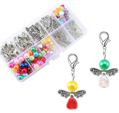 Productafbeelding van Knutselset beschermengel sleutelhanger, 50 sets voor zelfgemaakte sieraden en cadeaus