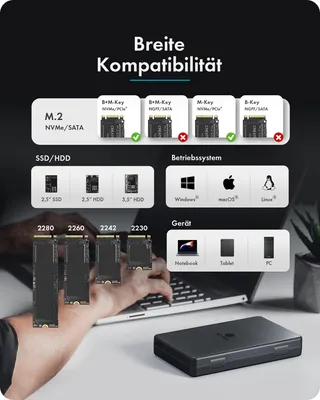 Productafbeelding van Icy Box IB-3882MSCL-CU31 Docking- & Klonstation IcyBox für M.2 & 2,5"/3,5" SSD/HDD