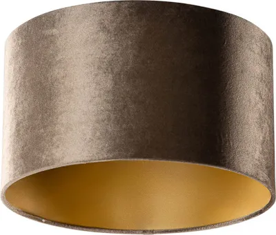 Produktbild von Samtlampenschirm Braun mit Goldener Innenseite 35 35 20