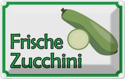 Produktbild von vianmo Blechschild 20x30 cm frische Zucchini Hofladen Marktstand Laden Obst Gemüse