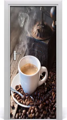 Produktbild von Tulup Türaufkleber 85x205 cm Dekorative Aufkleber Selbstklebend Wasserdichte Tapete Abnehmbar Schlafzimmer Wohnzimmer Wohnkultur - Kaffeetasse