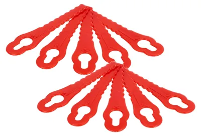 Produktbild von vhbw 10x Ersatz-Messer Ersatz für Grizzly 91094326 für Rasenmäher - Ersatzklinge Rot, Polyamid
