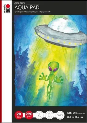 Productafbeelding van Marabu 1612000000400, Aquarelpapierblok Aqua Pad GRAPHIX, A4, 220 g/m²