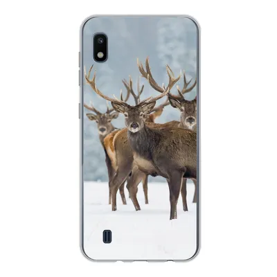 Produktbild von MuchoWow® Handyhülle Schutzhülle Hülle für Samsung Galaxy A10 Hirsche - Tiere - Schnee - Winter - Landschaft - Natur Silikon Softcase Handy Hülle - Schutzhülle