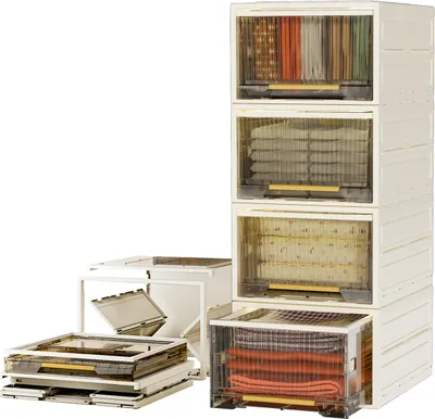 Produktbild von Heikoeco® Faltbarer Schrank Organizer Kleiderschrank, stapelbare Schubladenboxen aus hochwertigem Polypropylen, (40cm breit, 4 x 26cm hoch)