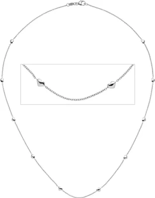 Produktbild von JOBO Collier Halskette Herz Herzen 585 Gold Weißgold 45 cm Kette Weißgoldkette