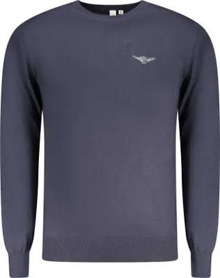 Produktbild von Langarmshirt für Herren in Blau mit Stickerei und Rundhalsausschnitt
