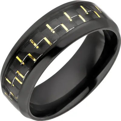 Produktbild von Ring Herrenring aus Edelstahl schwarz lackiert Kohlenstoffstahln Fingerschmuck, Ringgröße:Innenumfang 62mm  Ø19.7mm