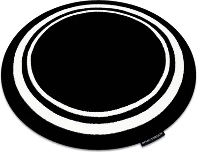 Produktbild von Dywan HAMPTON Border koło ramka  czarny koło 160 cm
