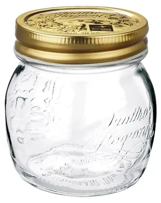 Productafbeelding van Glazen Inmaakpotten - 250 ml met gouden deksel - 12 stuks