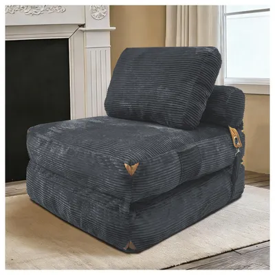 Produktbild von MODFU Modernes Loungesessel Kompakt Einzelsitzer integrierter Sitz Komfortpolster Flanell für kleine Wohnungen geeignet Grau
