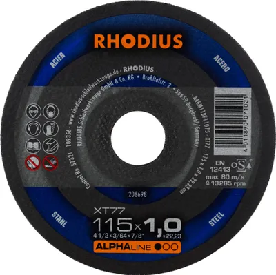 Produktbild von Trennscheibe XT77 115 x 1,0mm ger. Rhodius