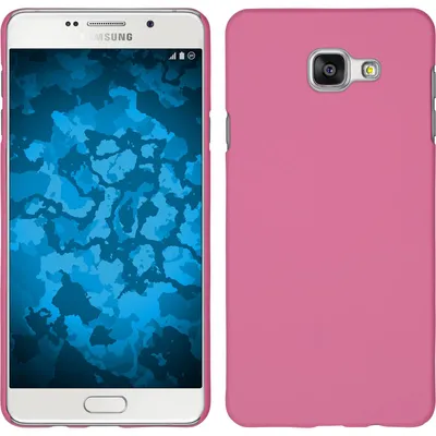 Produktbild von PhoneNatic Case kompatibel mit Samsung Galaxy A7 (2016) A710 - Hülle rosa gummiert Hard-case + 2 Schutzfolien