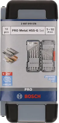 Produktbild von PRO Metal HSS-G Spiralbohrer Set, 18-tlg.
