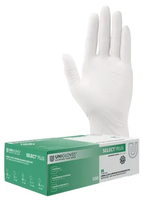 Produktbild von Unigloves Select Plus Latexhandschuhe 7-8 Medium 100 Stück/Box