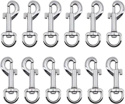 Produktbild von 12 Stück Karabinerhaken mit Drehgelenk für Hundeleine - Ideal für Hundehalsband und Hundeleine - Für Spaziergang und Schlüsselhalter