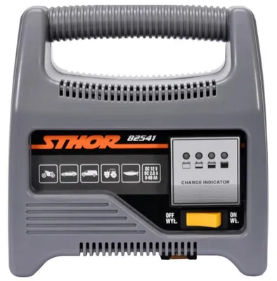 Batterieladegerät STHOR 12 V, 4 A, für 8-60 Ah WET-Akkus mit LED-Anzeige