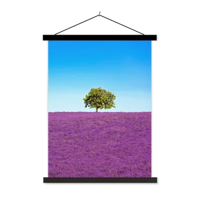 Produktbild von MuchoWow® Textilposter Baum - Lila - Himmel - Lavendel 90x120 cm mit schwarzem Rahmen - Dekoration