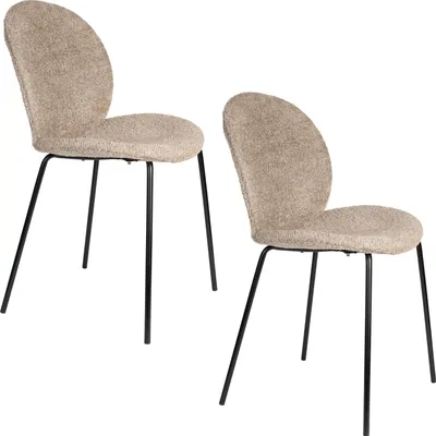 Produktbild von Zuiver Bonnet Esszimmerstuhl Beige - 2 er Set