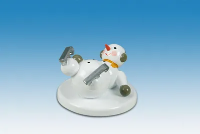 Produktbild von Holzfigur Schneemann Poklatzscher Höhe 6,5cm NEU