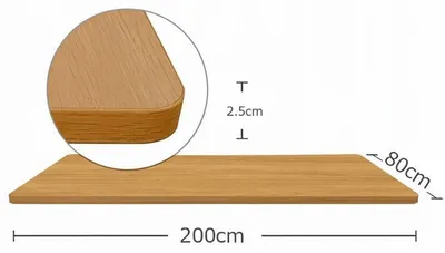 Image de Plateau de table DT2008-Maple, 200 x 80 x 2,5 cm, érable - B