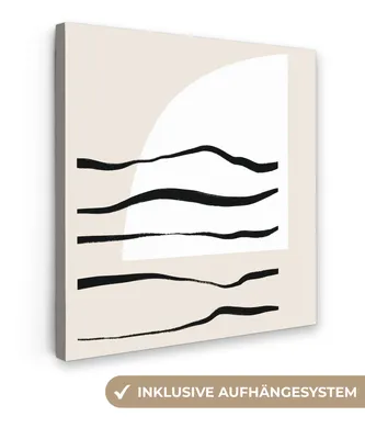 Produktbild von MuchoWow® - Leinwandbilder - Abstrakt - Linie - Pastell, Wandbild, Wanddeko Bilder Wohnzimmer, 20x20 cm