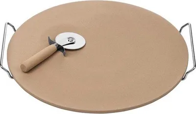 Produktbild von Pizzaschale und Meissner - Keramiktafel/Chrommodell - Haushaltsgegenstände - 40 x 38 cm - Naturkachelstein