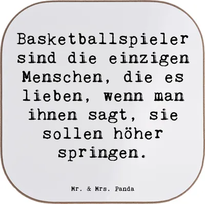 Produktbild von Mr. & Mrs. Panda Untersetzer für Gläser Spruch Basketball Motivation - Weiß - Geschenk, Sportler, gläseruntersetzer, Dunking, Getränkeuntersetzer, Spielfreude, Coaster