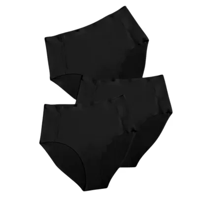 Obrázek produktu pro sada 3 bezešvých dámských kalhotek, velikost XS/S, ultra měkké neviditelné dámské spodní prádlo pro každodenní nošení - BRIEFIES Black