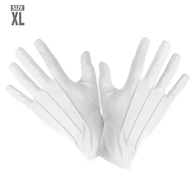 Produktbild von Besonders weiche weiße Nikolaus Handschuhe XL aus Polyester für Weihnachtsmann-Kostüm