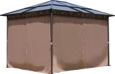 Produktbild von Metall Garten Hardtop Pavillon 3x3,6m mit 4 Seitenteilen Doppelstegplatten Polycarbonat