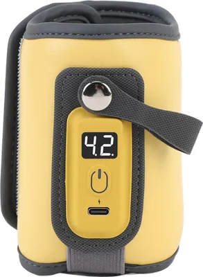 Image de Chauffe-lait pour bébé 5 niveaux de température réglables Affichage LCD Chauffage rapide portable Chauffe-biberon pour voyage Jaune