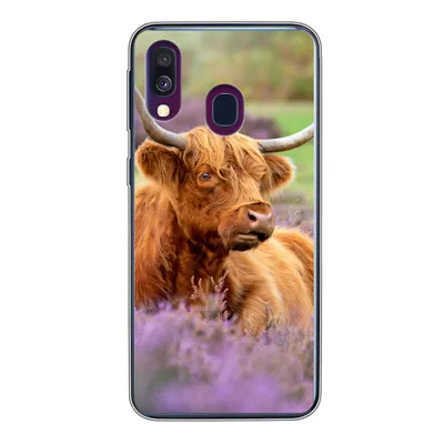 Produktbild von MuchoWow® Handyhülle Schutzhülle Hülle für Samsung Galaxy A40 Schottischer Highlander - Braun - Büsche Silikon Softcase Handy Hülle - Handy-Tasche