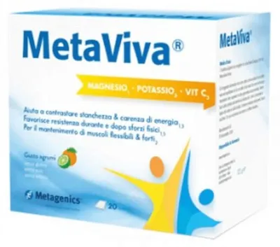 Immagine prodotto di Metaviva Magnesio Potassio Vitamina C 20 Bustine