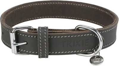 Zdjęcie produktu dla Trixie obroża dla psa rustykalna skóra natłuszczona szara