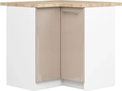 Immagine prodotto di Armadio Angolare OLIWIA S90/90 Bianco Cappuccino Lucido per Cucina e Stoccaggio